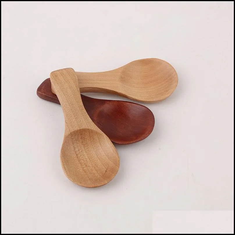 handmade mini wooden spoons small milk powder spice condiment spoons sugar tea coffee scoop short handle wood kitchen gadgets 1 8zl e3