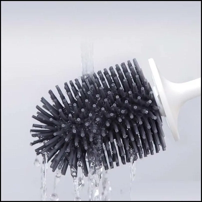 tpr toilet brush cleaning wallmounted silicone long handle household floor bathroom tool accessories 220511