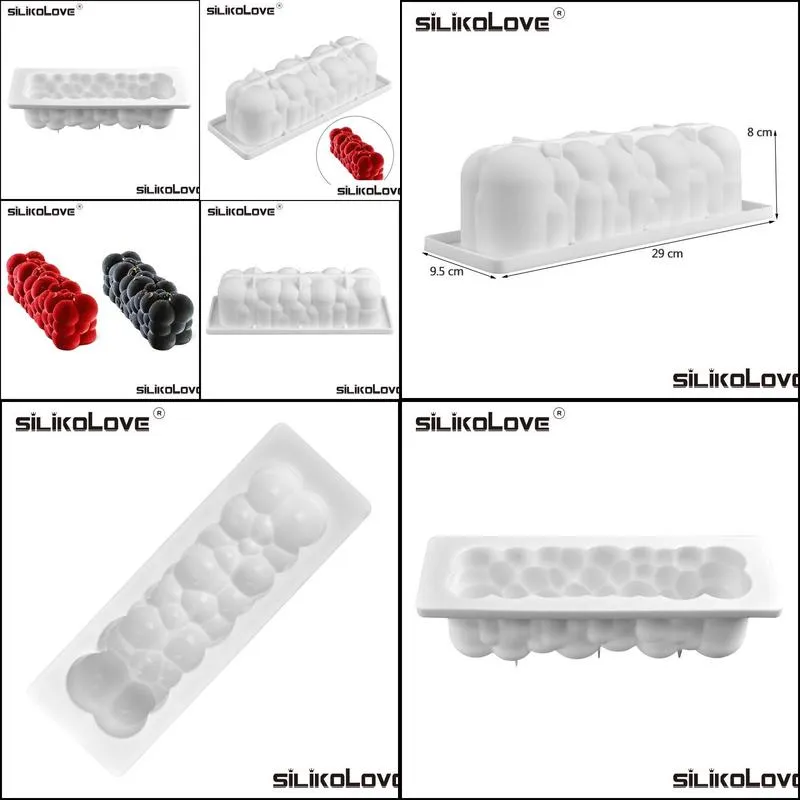 silikolove 3d cloud series silicone mold art cake mould diy homemade baking tools bubble spiral desserts mousse 220601