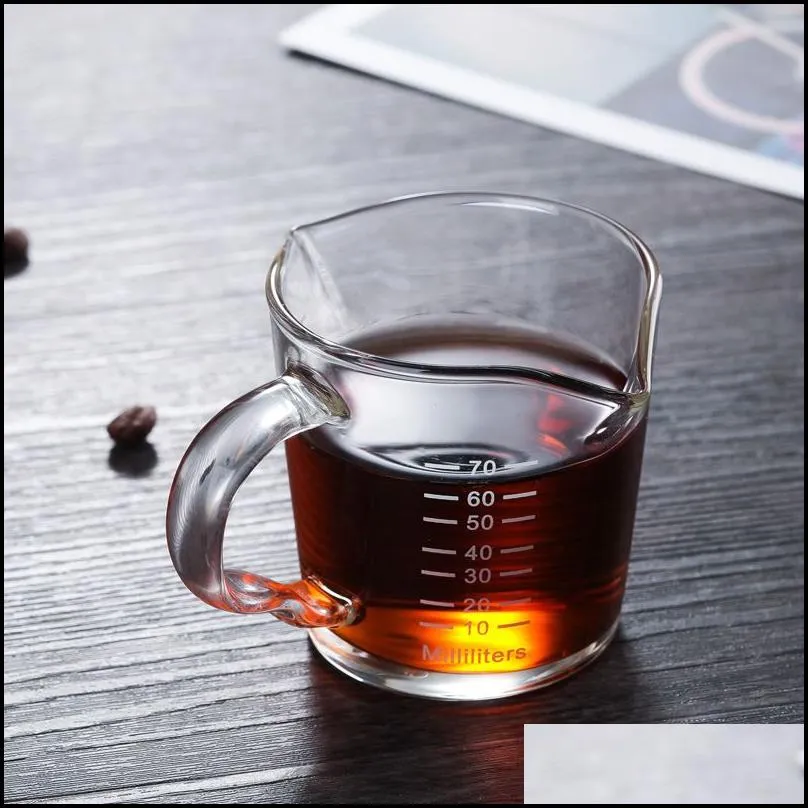 75ml glass measuring tools cup measuring cups graduated handle double mouthed ounce espresso coffee small milk baristal 6bl q2