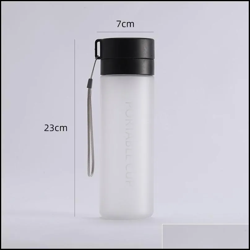 outdoor large capacity sports water bottle frosted plastic cup portable rope plastic bottles gift mug customizable print logo 4 9xz d3