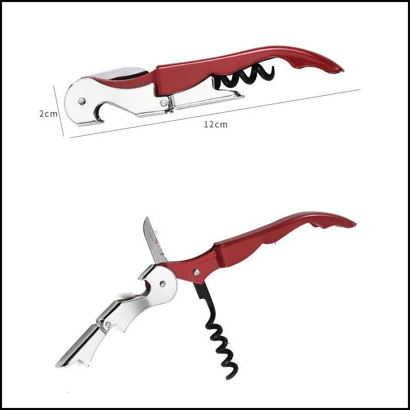 wine corkscrew stainless steel bottle opener knife pull tap double hinged corkscrews household kitchen tools