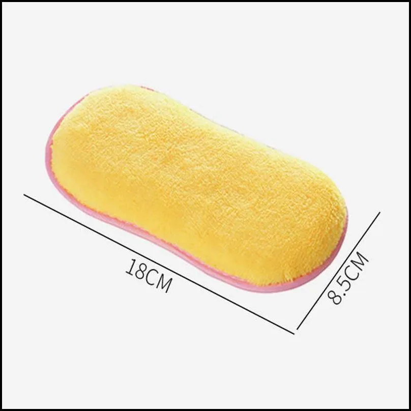 sponges scouring pads washable microfiber dishwashing with scrubber reusable kitchen gadgets for washing dishes tableware home cleaning tools