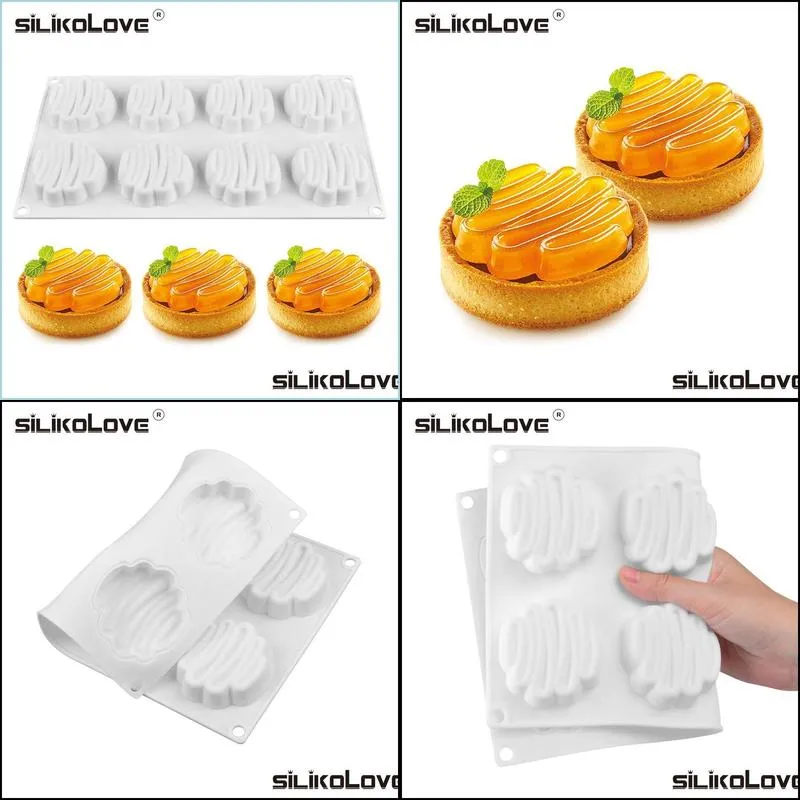 silikolove 8 cavity 3d silicone cake mold baking tools diy mousse dessert bakeware cooking decorating moulds 220601