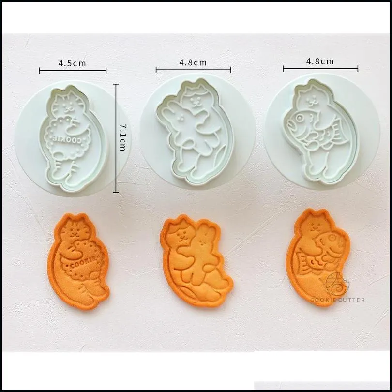 valentine s day sand biscuit mould 3d cookie pressing flower love heart fruit animal cat christmas shape baking mold 220601