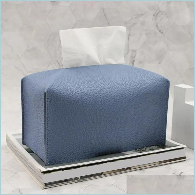 simple tissue case box container leather retro toilet pumping car towel napkin papers bag holder pouch table decor 220523