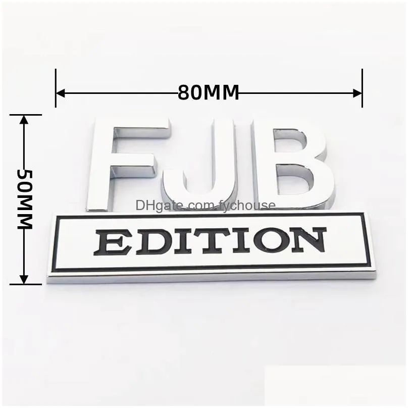 sublimation party decoration 1pc fjb edition car sticker for auto truck 3d badge emblem decal auto accessories 8x5cm wholesale