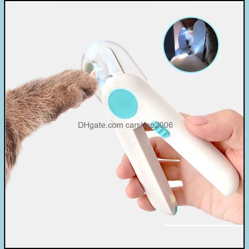 pet nail clippers cat dog grooming led light antibleeding nails cutter polisher stainless steel cutter head