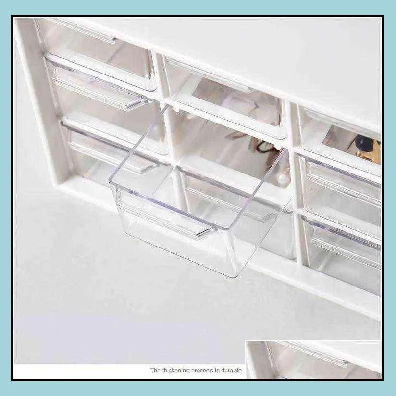 translucent drawer type storage s cnorigin low price ninegrid desktop box student cosmetics shelf tape organizer 211102