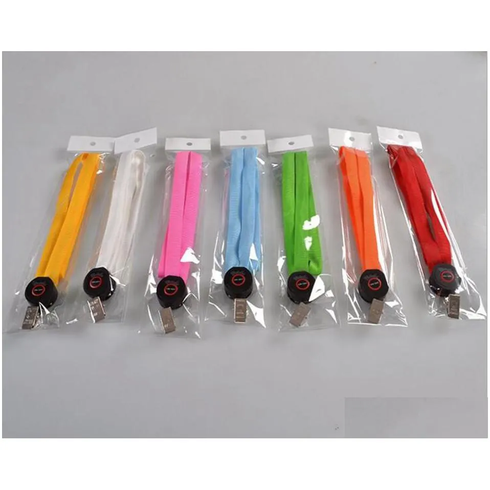 led light up lanyard key chain id keys holder 3 modes flashing hanging rope 7 colors ooa3814