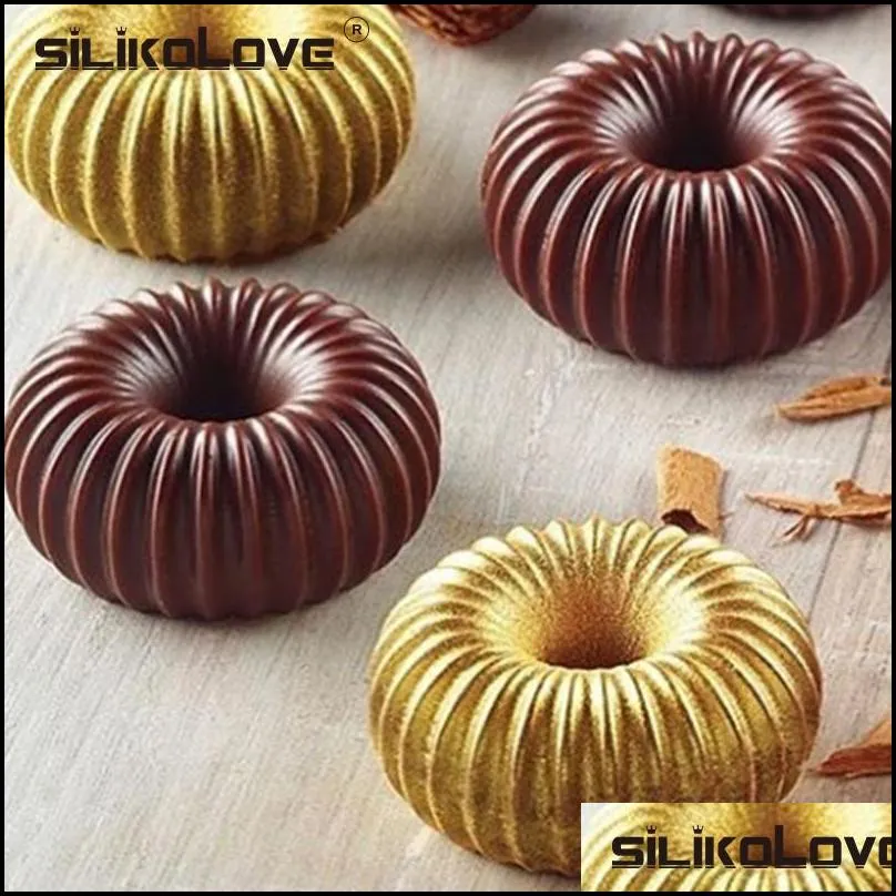 silikolove 6 cavity spiral chiffon mousse mold silicone for diy baking desserts mould 220601