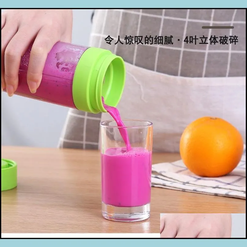 drinkware portable electric juicer usb rechargeable handheld smoothie blender fruit mixers milkshake maker machine food grade material 13 2dz