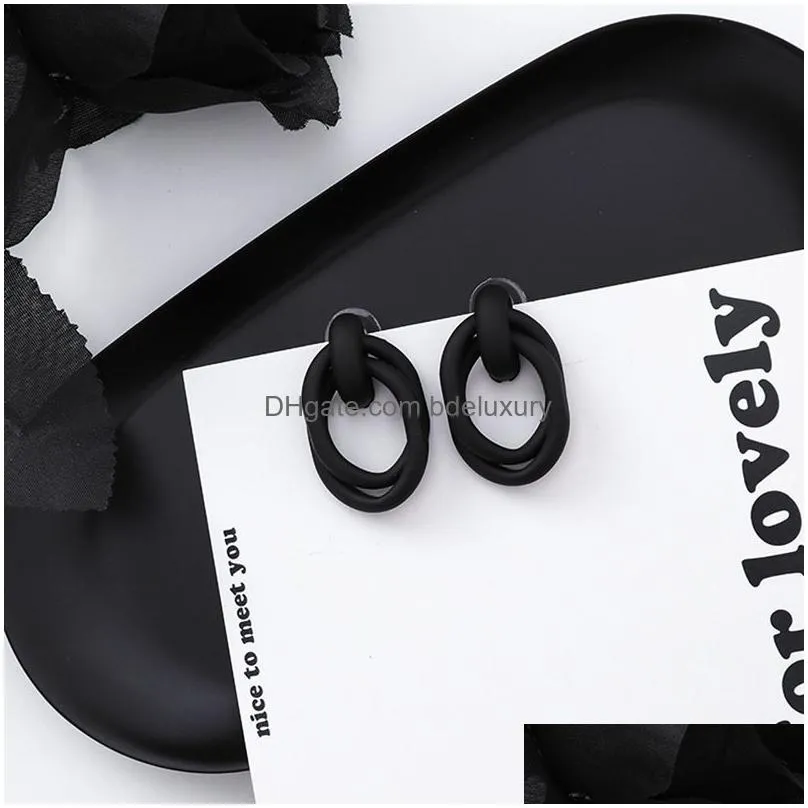 dangle earrings 2022 womens fashion european and american exaggerated retro black simple metal flower fringed long jewelr