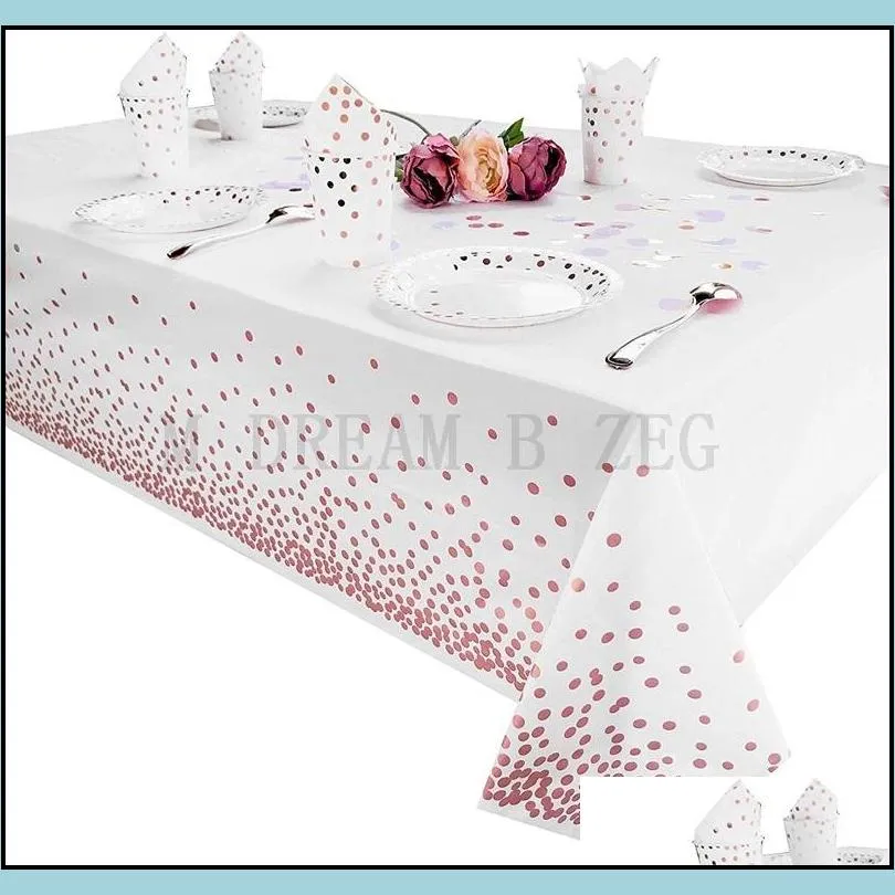 disposable table cloth 11 colors party tablecloth dot rectangular plastic table cover for graduation birthday and cocktail party