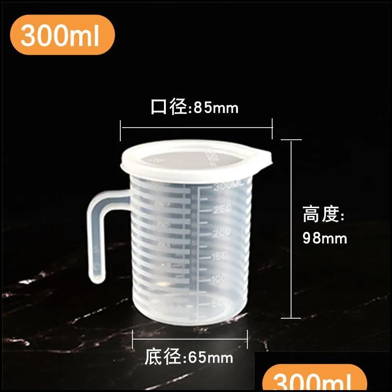 measuring tools thickened pp plastic double sided graduated measuring cup household kitchen milk tea making transparent cups with cover 9 2qh