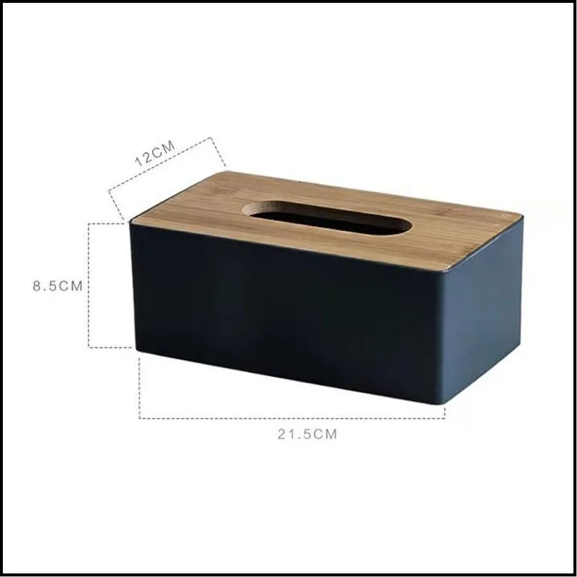 tissue holder wooden plastic box bag household car furniture storage 220523