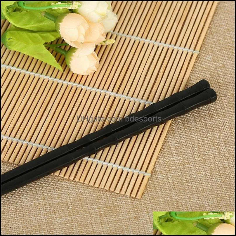 black 1pair chopstick non slip screw thread kitchen tool table decoration sushi chopsticks twill food palillos 0 7xc g2