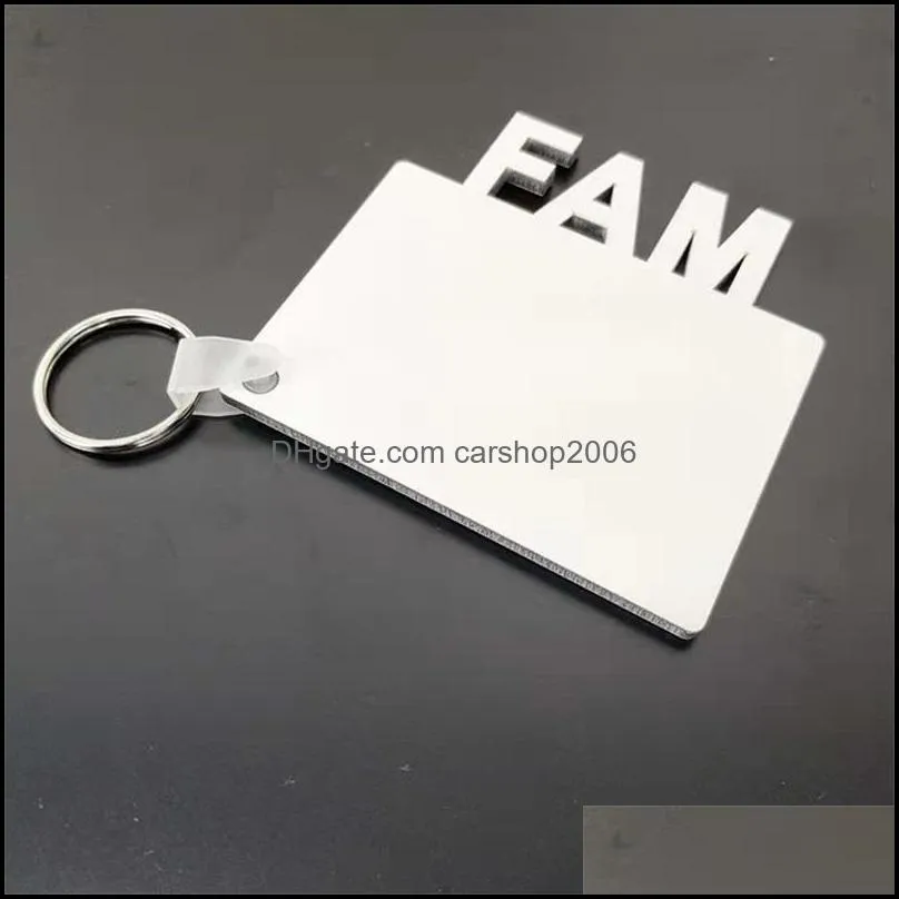 2022 sublimation blank keychain party favor mdf wooden key pendant thermal transfer doublesided key ring diy gift