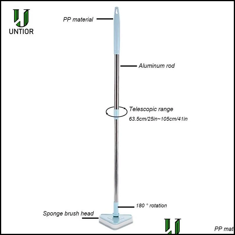 untior long handle bathroom brush scalable replace sponge mop toilet tub tile floor cleaning glass window tools 220511