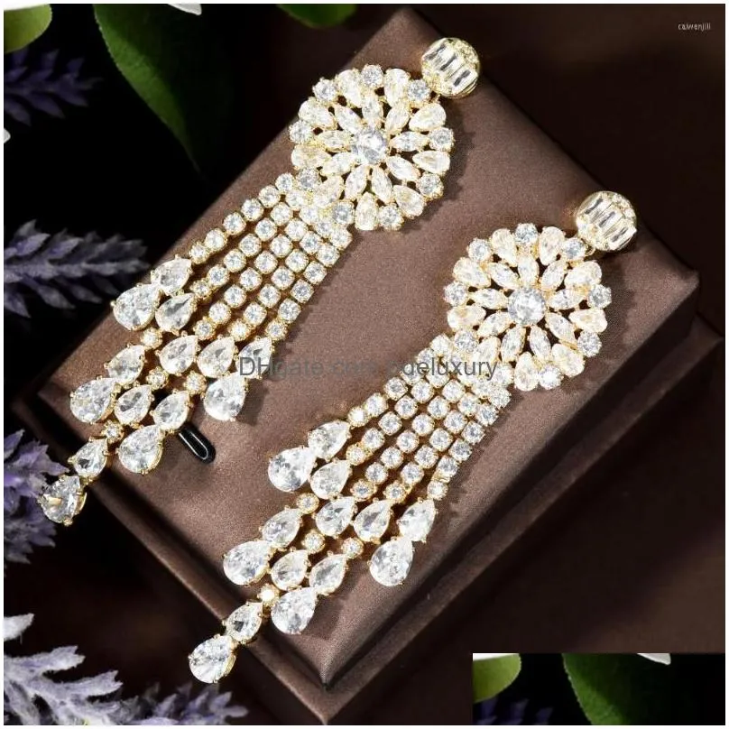 dangle earrings hibride tassels african drop for women wedding party dubai bridal jewelry boucle doreille femme gift e645