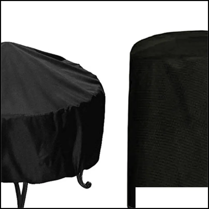 bbq oven cover blackwaterproof grill dust cover rain snow small round outdoor garden yard barbecue protective 39ys q2