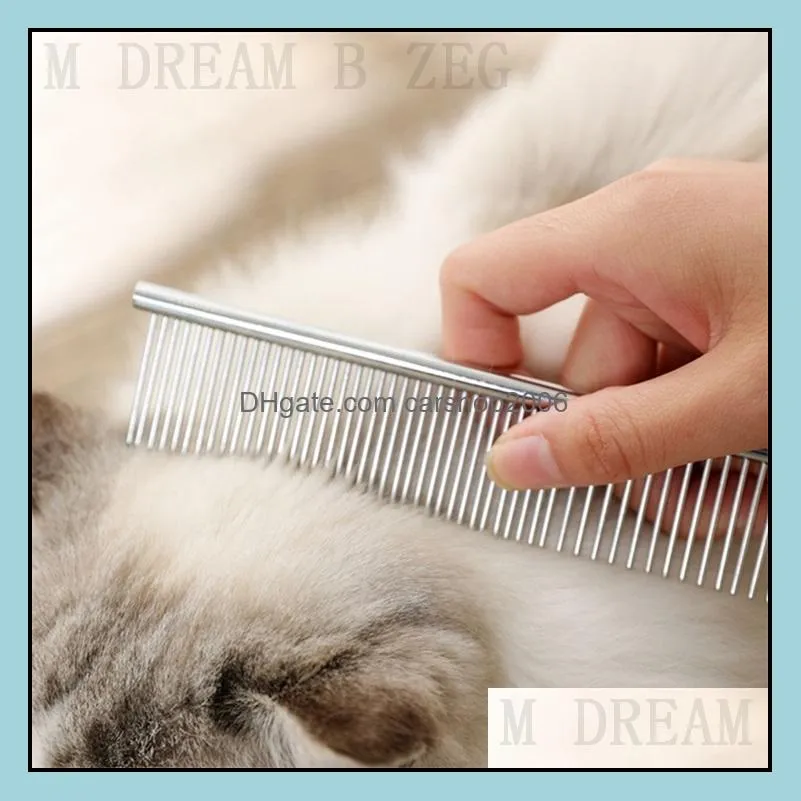 4 sizes pet grooming brush comb tools for dog clean brushes pin cat brush stainless steel dogs comb metal pet product