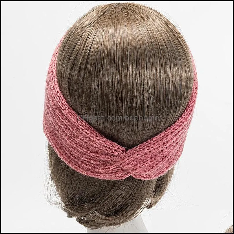 knit yarn cross head band anutumn winter warm head band fashion women hair bands wraps