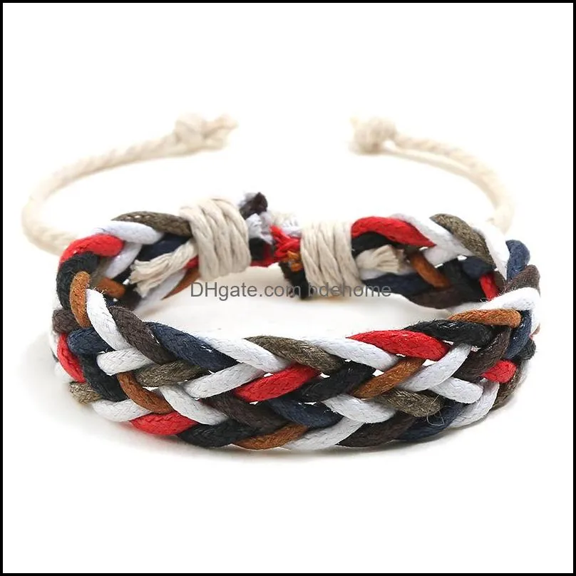 hand weave colorful bracelet charm adjustable bracelets bangle cuff wristband for women men fashion jewelry