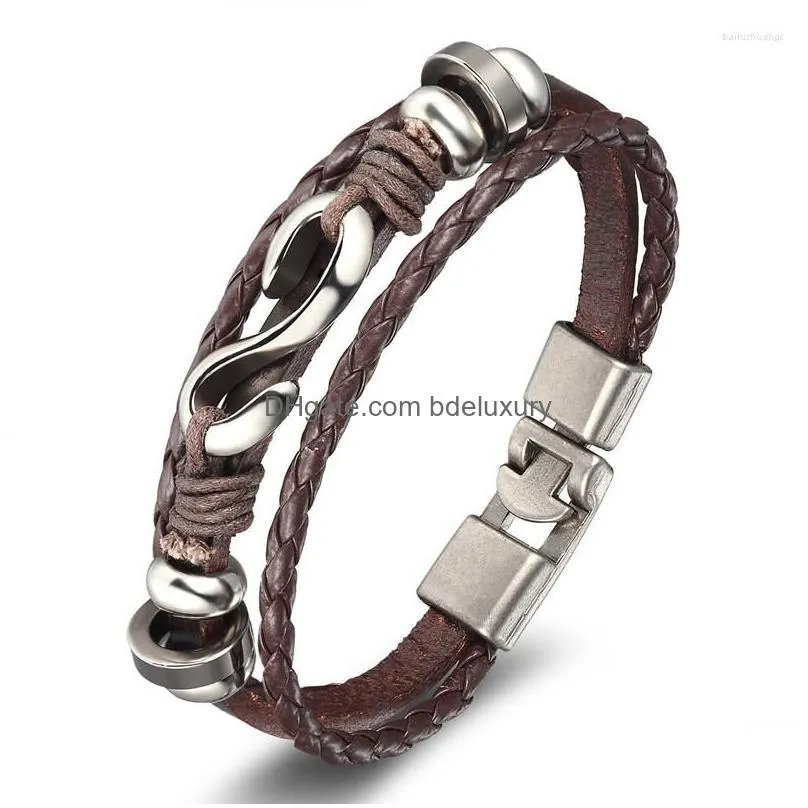 charm bracelets high quality mens leather wrap bracelet men fashion punk wax poker star skull rope bangle bracelet jewelry