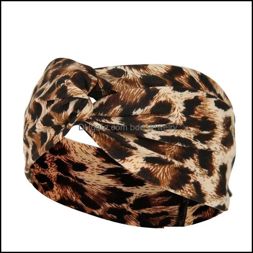 wide headbands print floral cross tie sports yoga stretch wrap hairband hoops for women fashion