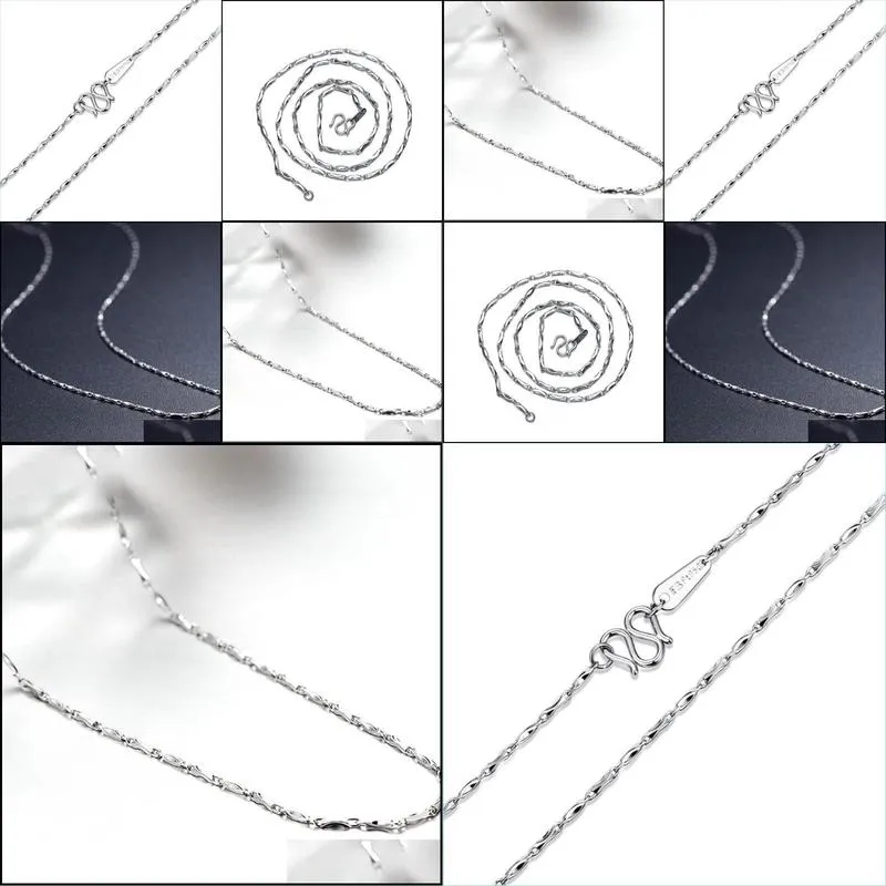 chains fine pure platinum pt950 chain women yuanbao link necklace 18inch 3.4-3.7g