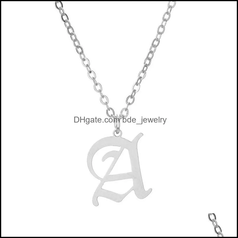 26 english letter necklace silver gold chains initial pendant necklaces for women fashion jewelry gift
