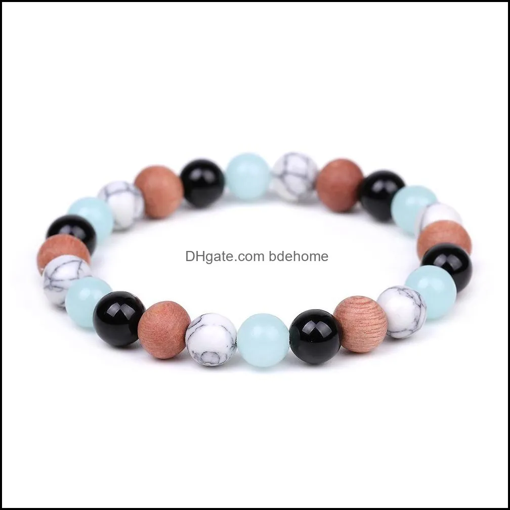 luminous glow in the dark natural stone bead bracelet colorful gemstone howlite lava bracelets for men women fashion jewelry