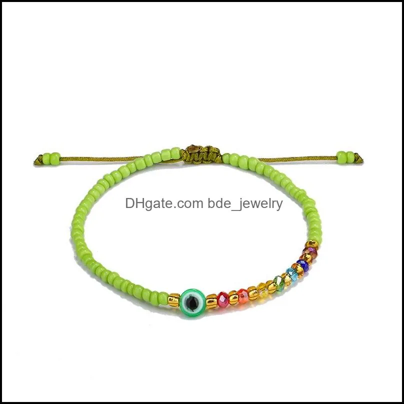 eye strand rice beaded braided bracelet crystal beads bracelets for women girls friendship jewelry