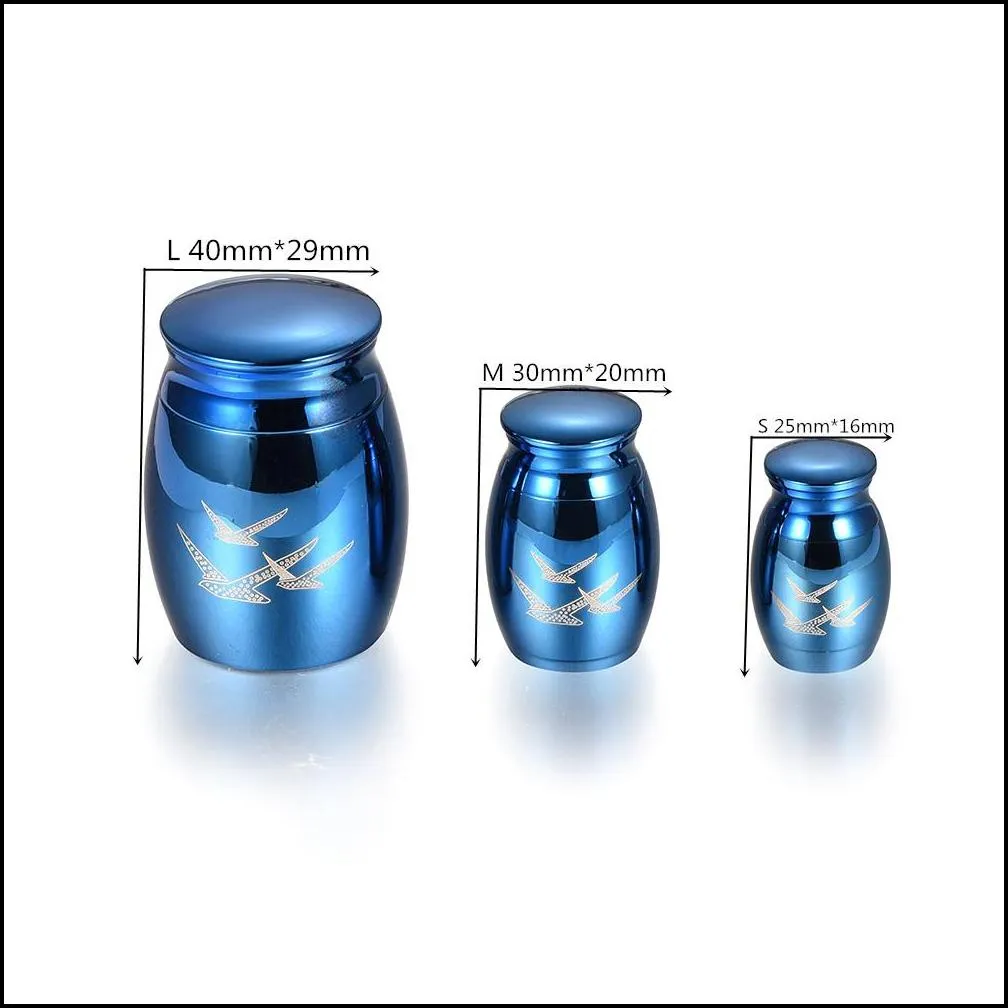 iju013 stainless steel with swallow pattern jar keepsake for ashes custom engraved cremation urn for pets