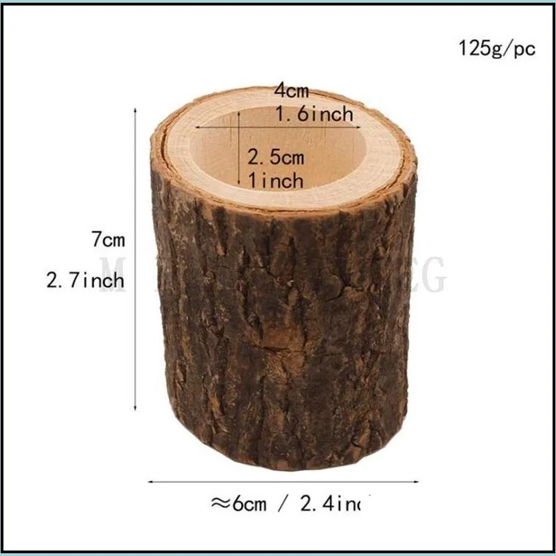 tree stump candle holder tea light tree wooden candlestick mini flowerpot for home wedding party valentine`s day decoration