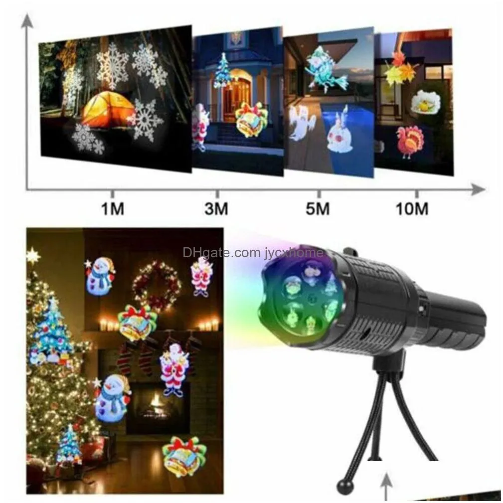 led laser projection decor lights 12 patterns xmas snowflake elk projection lamp christmas decoration pattern spotlight night light