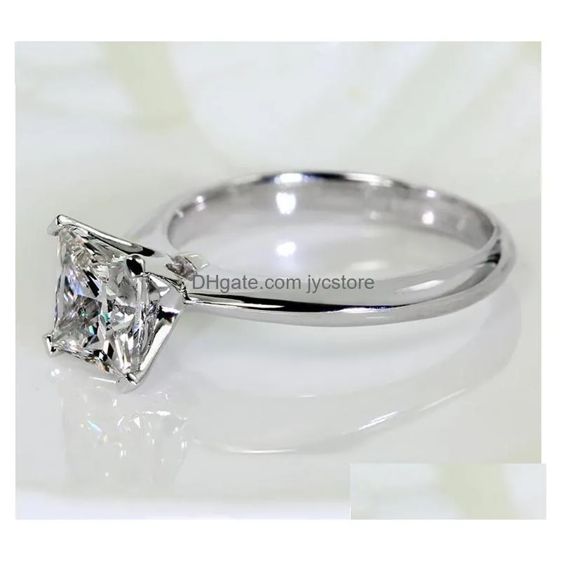 princess cut 1ct lab diamond ring original 925 sterling silver engagement wedding band rings for women bridal fine jewelry gift