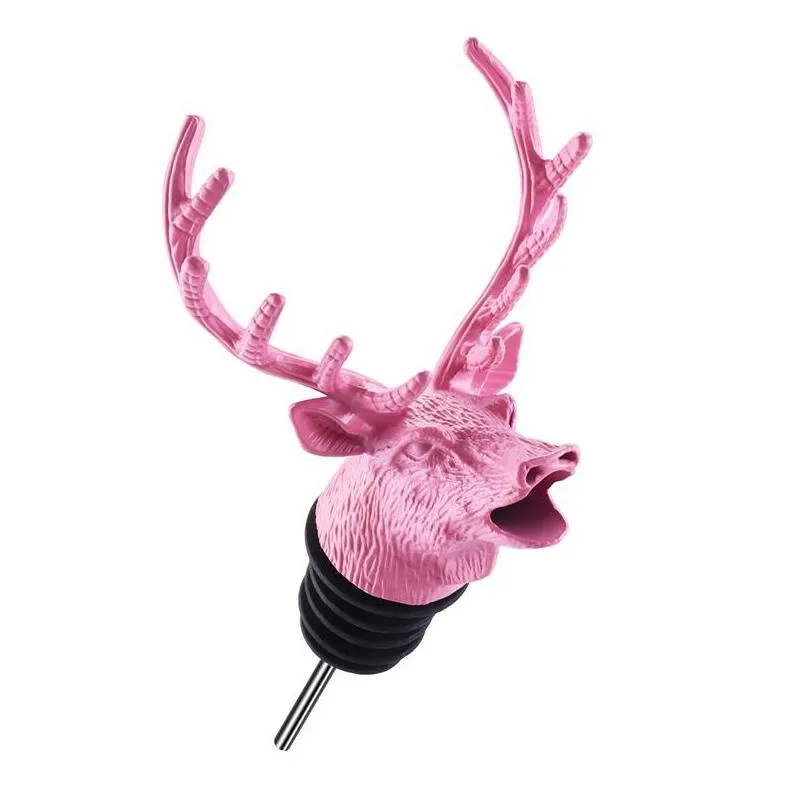 sublimation tool deer head wine pourer jagermeister wine mouth decanter shaker dinning bar tools zinc alloy material electroplating craft