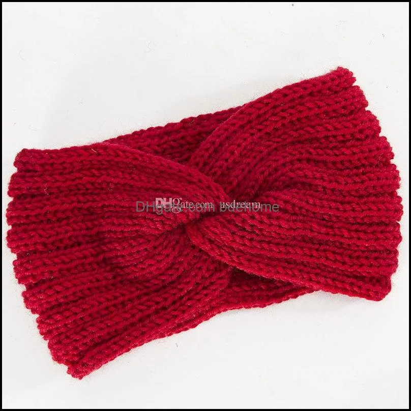 knit yarn cross head band anutumn winter warm head band fashion women hair bands wraps