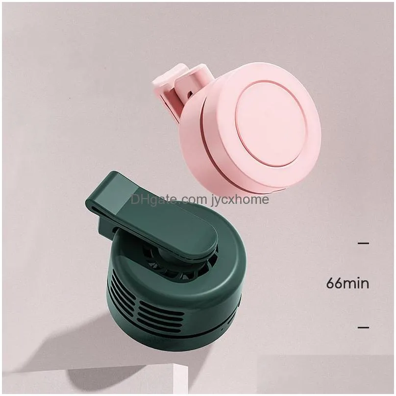 party favor vaneless mini clip fan neck waist fans air cooling usb personal fan for outdoor fishing 3 speeds desktop 360 adjustable