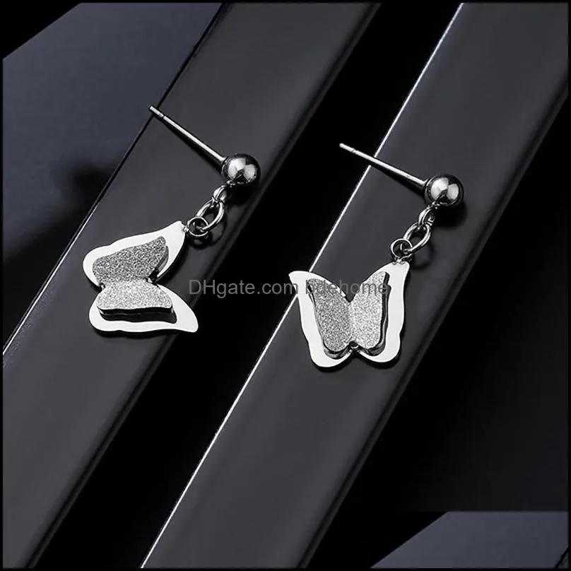 butterfly earrings allergy stainless steel charm stud ear rings for women fashion jewelry