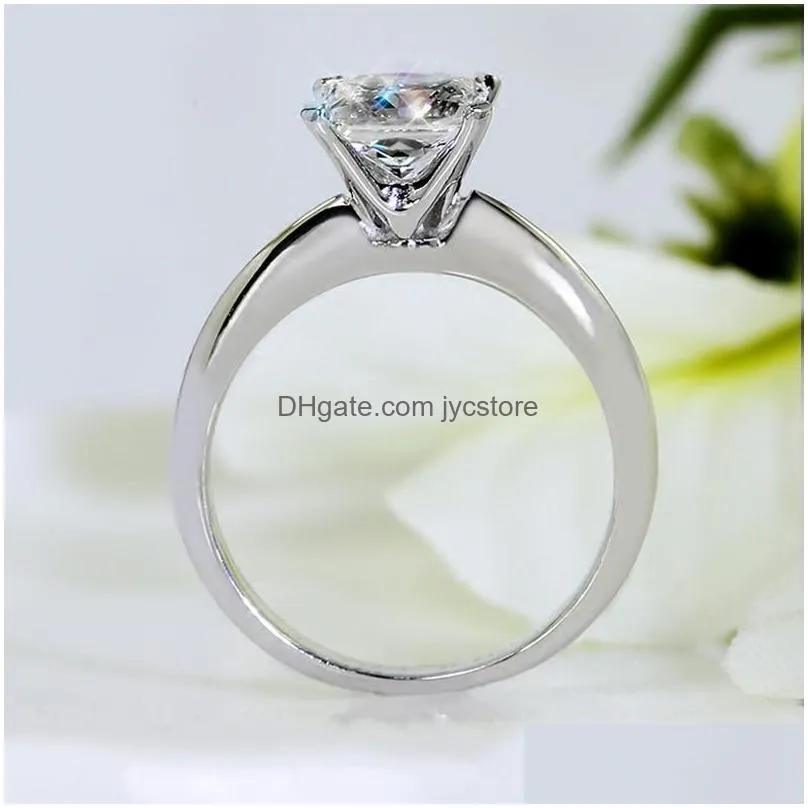 princess cut 1ct lab diamond ring original 925 sterling silver engagement wedding band rings for women bridal fine jewelry gift