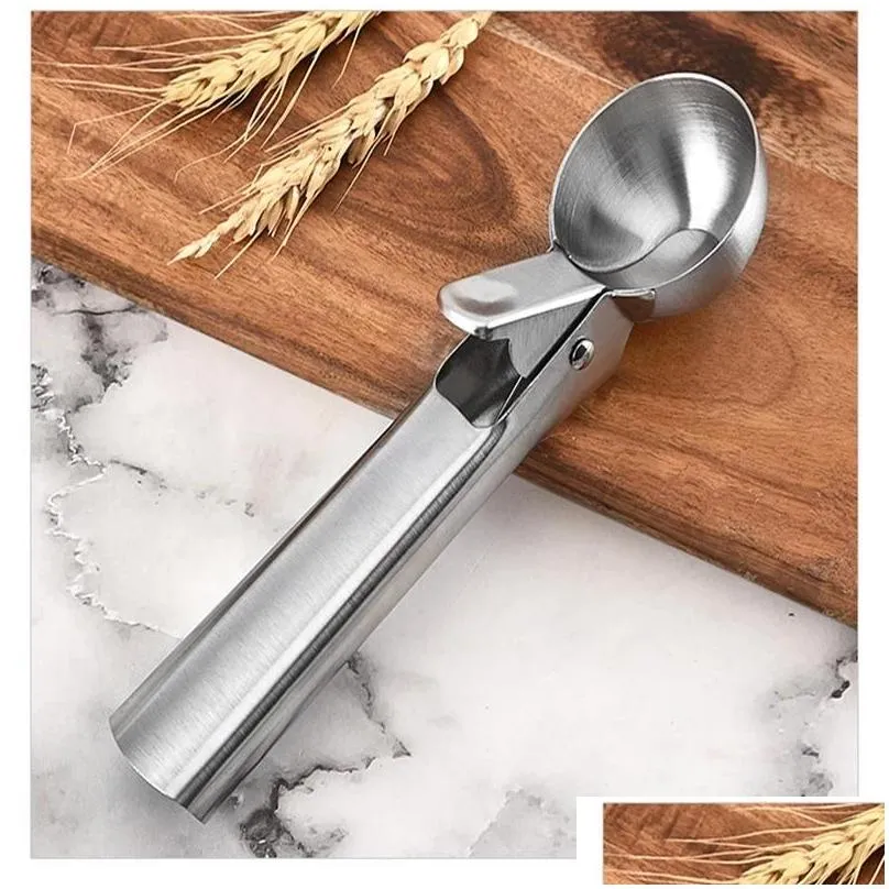 ice cream scoops tools stacks stainless steel creams digger nonstick fruit ball maker watermelon ices creams spoon tool