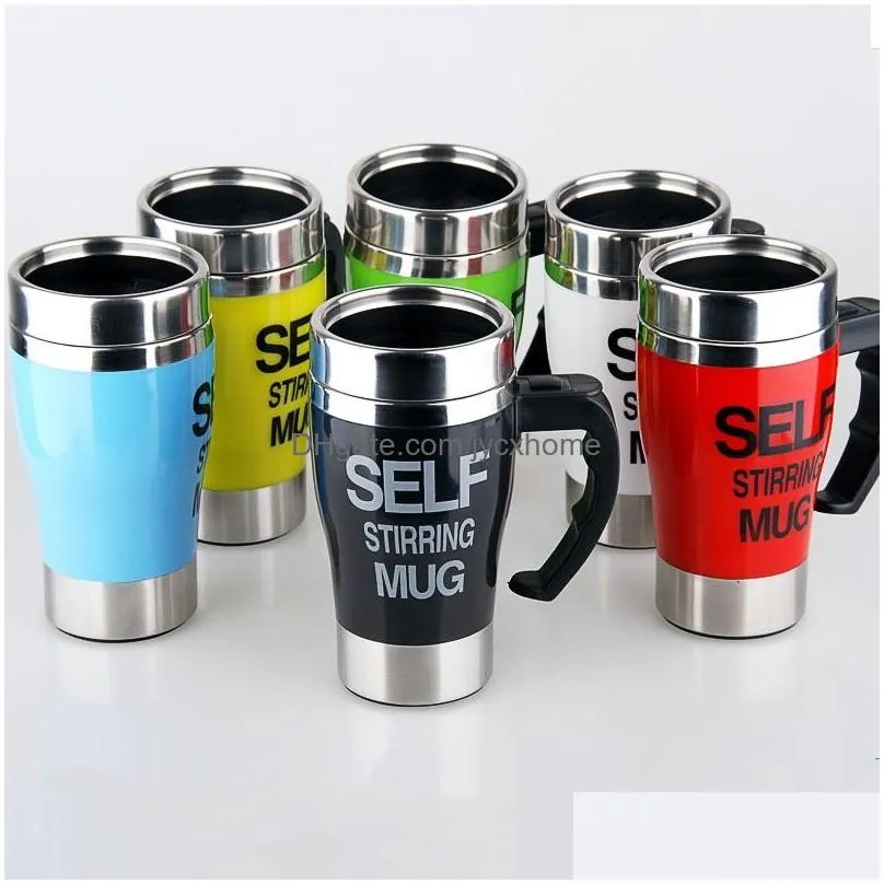 350ml automatic self stirring mug lazy electric coffee cup milk mixing mugs smart stainless steel double layer mix cup drinkware