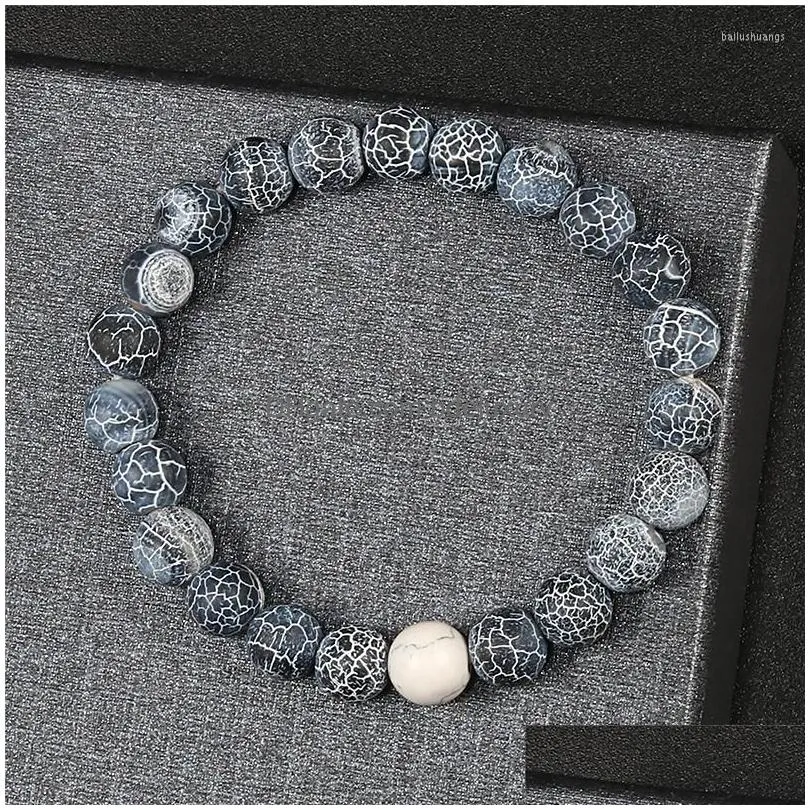 charm bracelets couple distance bracelet black white natural lava stone 8mm beaded bangles for men women jewelry pulseras homme