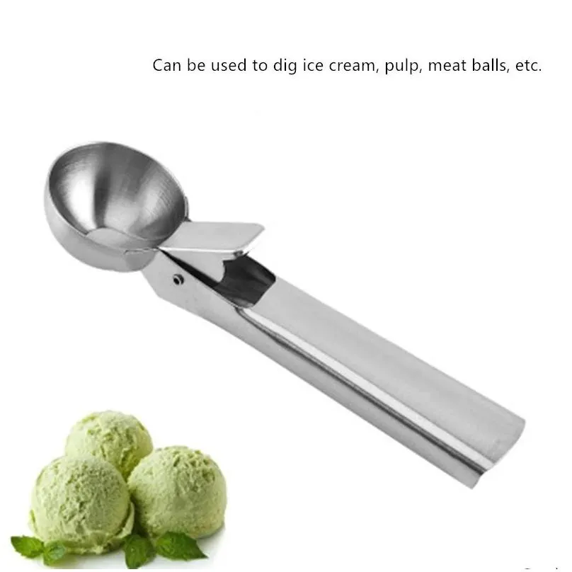 ice cream scoops tools stacks stainless steel creams digger nonstick fruit ball maker watermelon ices creams spoon tool