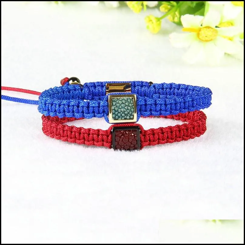 top quality mens leather bracelets wholesale mix colors genuine python leather stingray macrame bracelet party jewelry