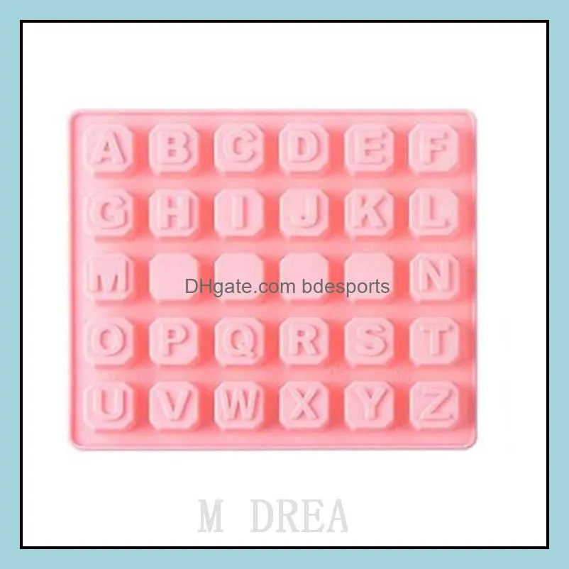 26 letters chocolate mould silicone ice cube maker handwork diy baking moulds cake decoration bakeware kitchen tools