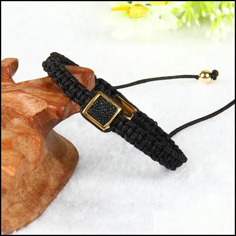 top quality mens leather bracelets wholesale mix colors genuine python leather stingray macrame bracelet party jewelry